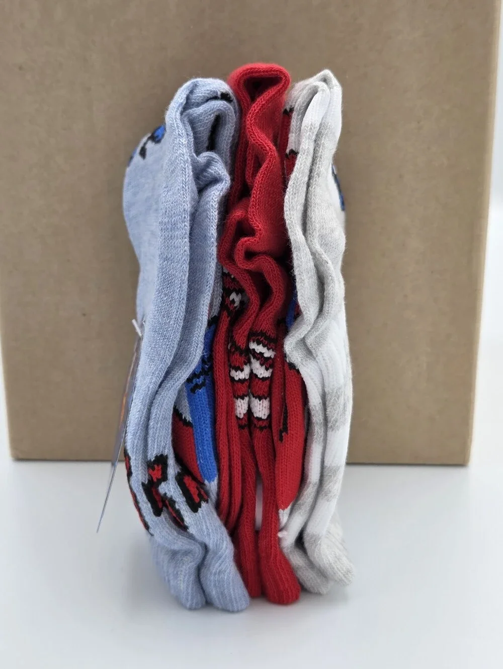 Superman Boys Mid-Crew Socks 3 Pair M/L 3-10 Nwt